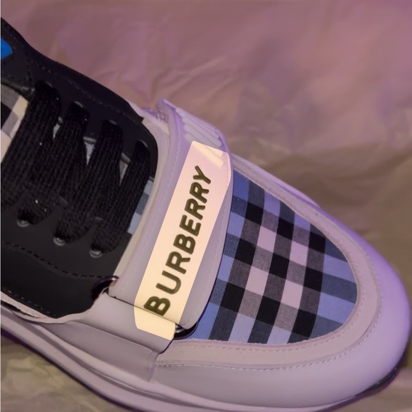 Burberry men Checkered Sneakers - Black and Blue - Picture 1 of 3